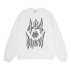 Y2K 404 Crew Print Hoodie