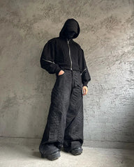 Y2K Black Abstract Hoodie