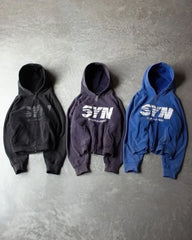 Y2K Large SYN Graphic Zip Up Hoodie