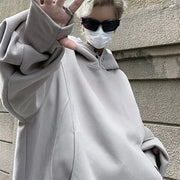 Y2K Oversized Baggy Button Neck Hoodie