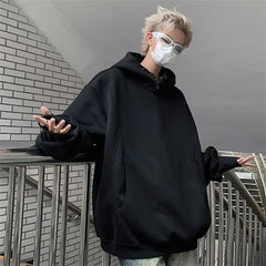 Y2K Oversized Baggy Button Neck Hoodie