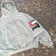 Y2K Panelled Embroidered Baggy Hoodie