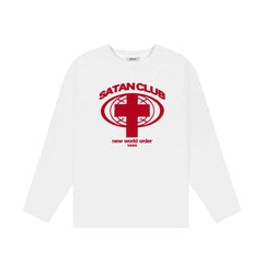 Y2K Satan Club Graphic Long Sleeve Top