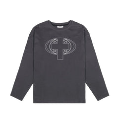 Y2K Satan Club Graphic Long Sleeve Top