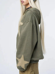 Y2K Star Print Baggy Hoodie