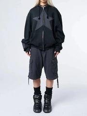 Y2K Star Print Baggy Hoodie