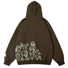 Y2K Streetwear Cartoon Hoodie