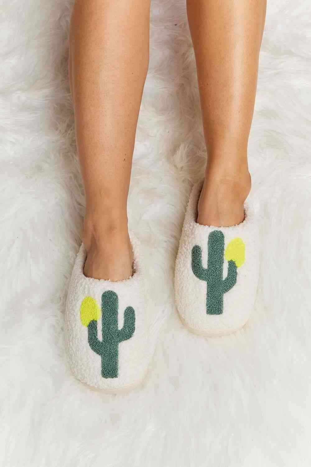 Cactus Plush Slide Slippers with Melody